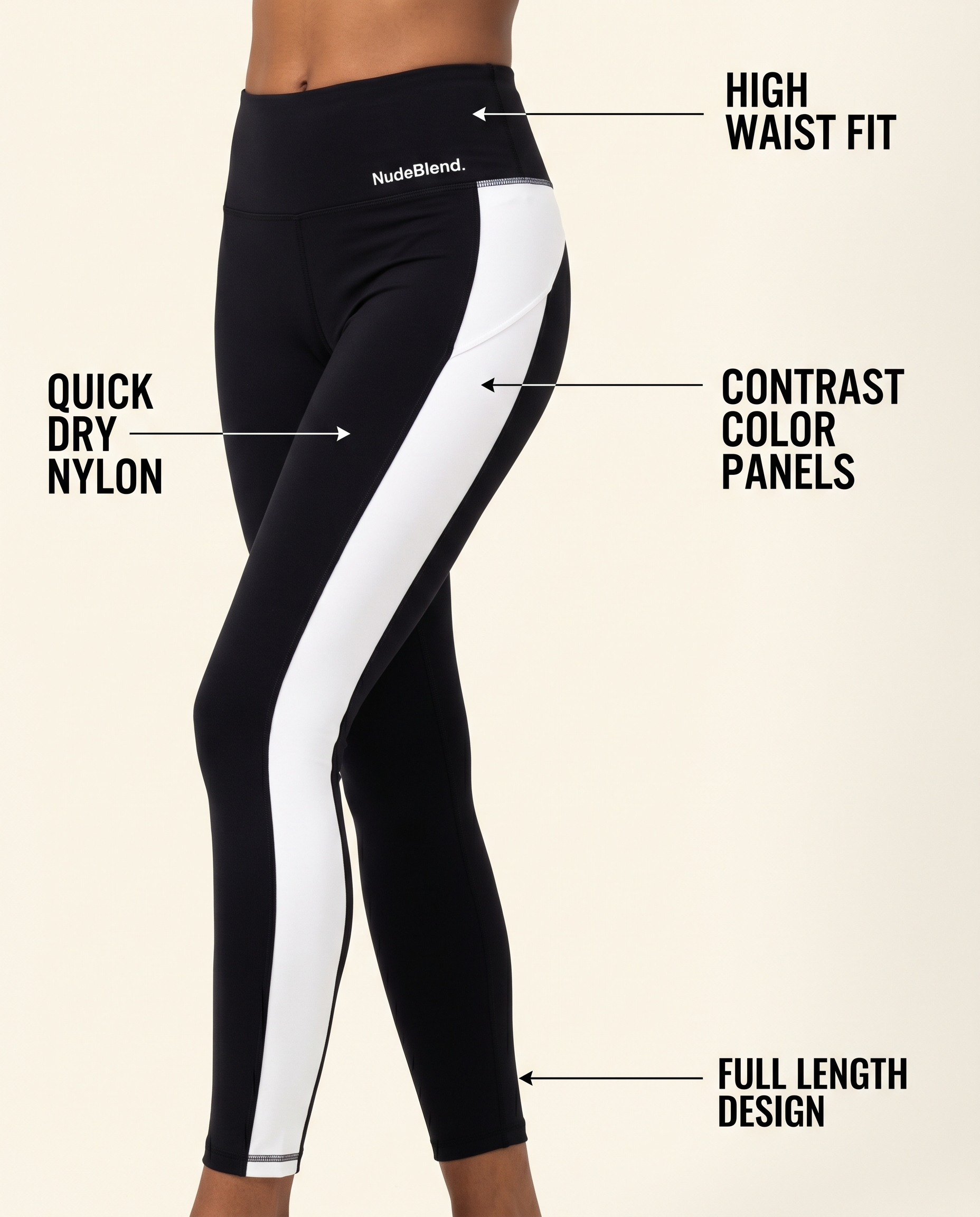 Contrast Color Yoga Leggings - Infographic