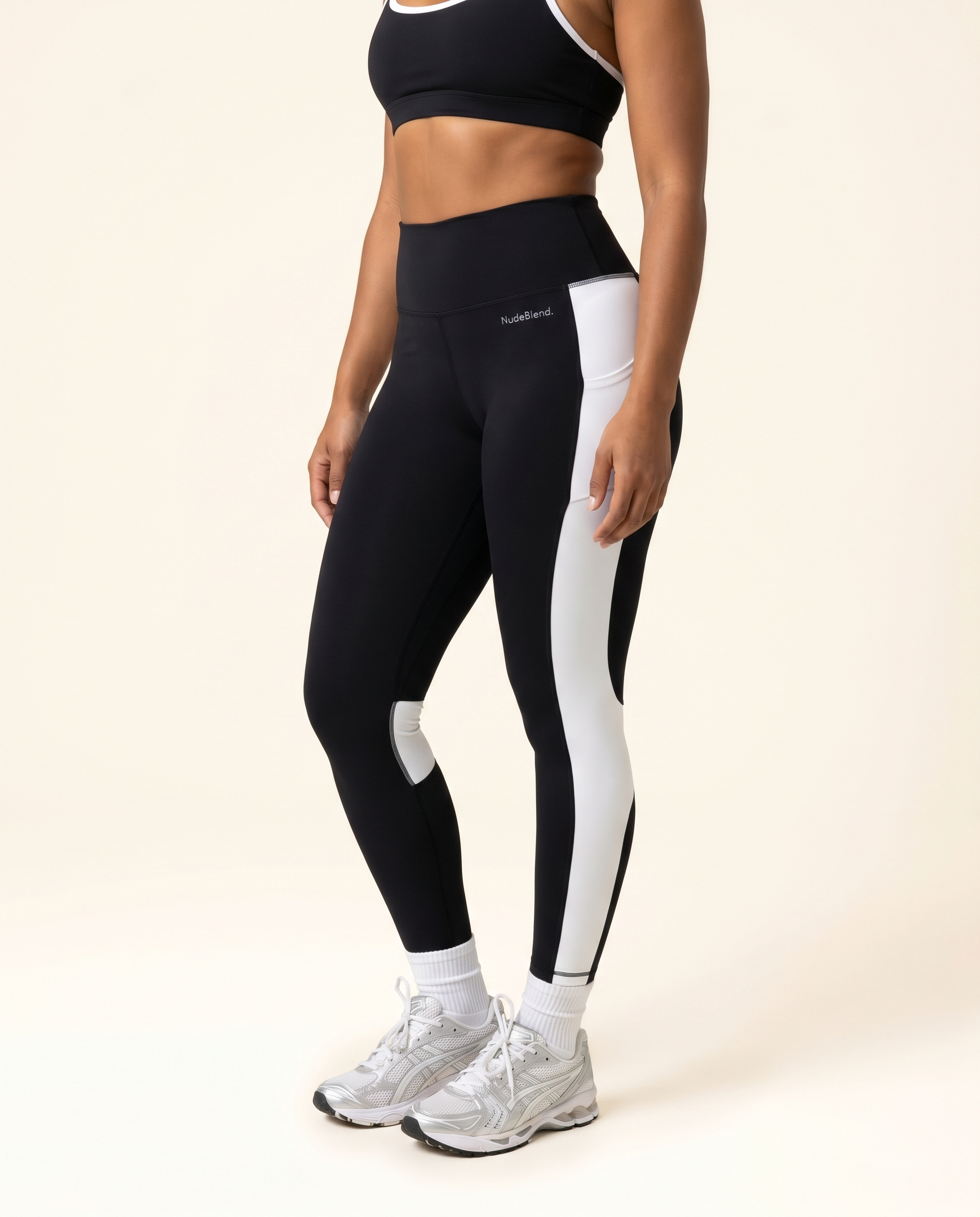 Contrast Color Yoga Leggings - Side View