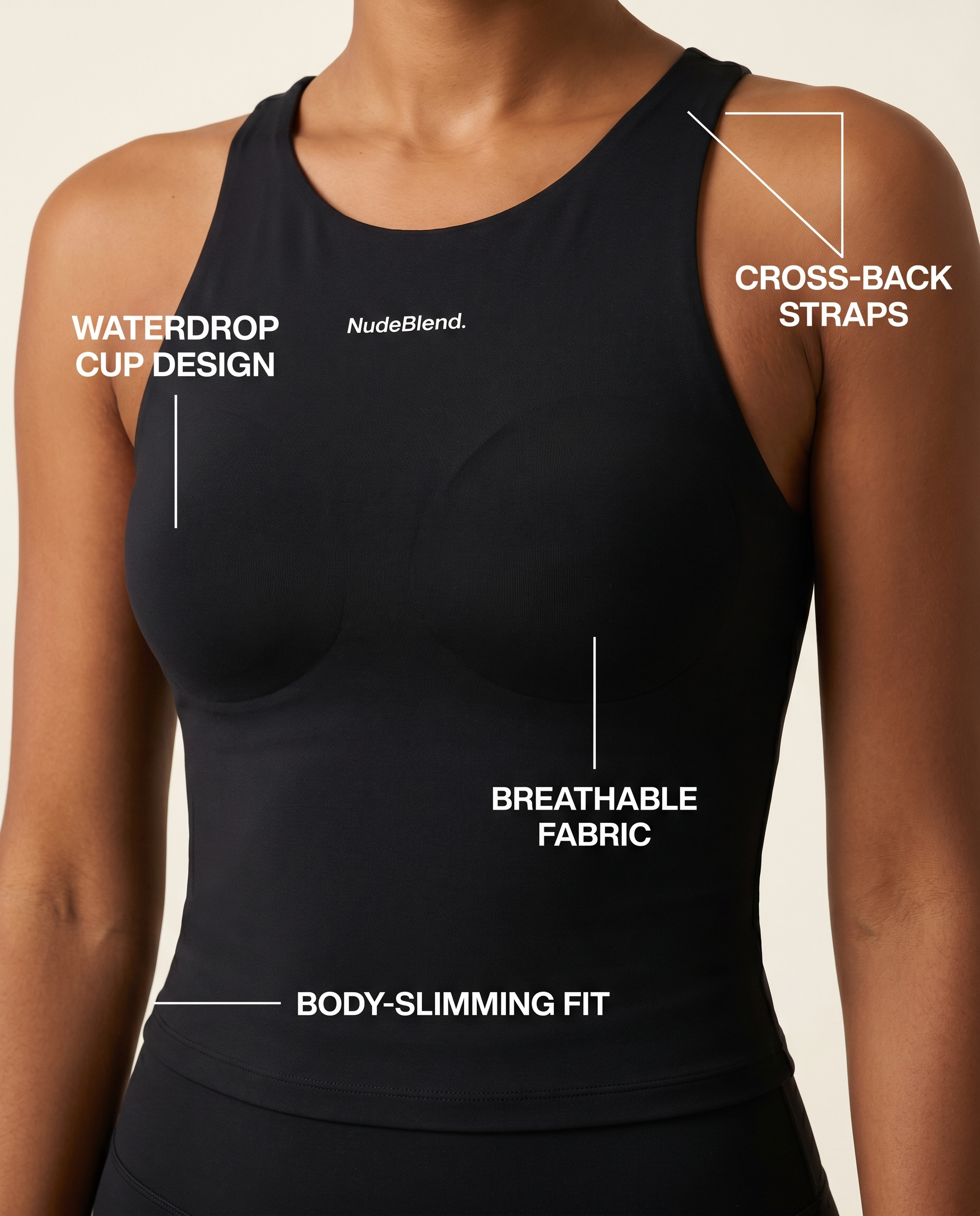 Cross-Back Yoga Tank - Infographic