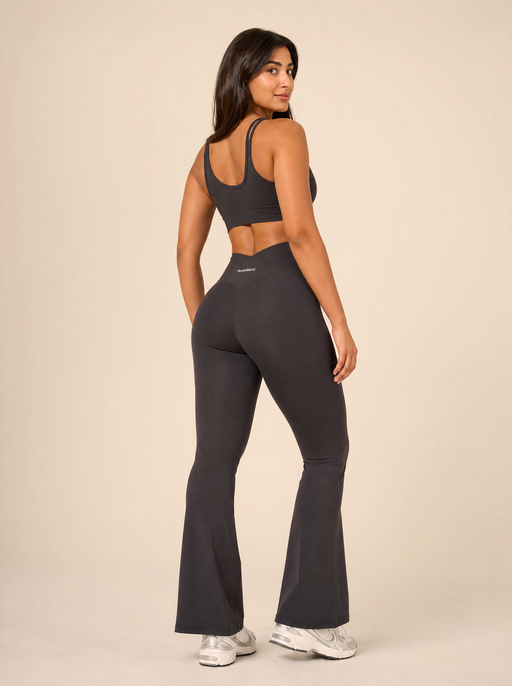 Cross Waist Flare Yoga Pants - Back View