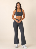 Cross Waist Flare Yoga Pants - Front View
