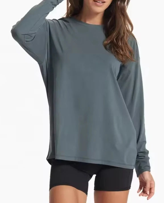 NudeBlend Relaxed Long Sleeve Tee in slate