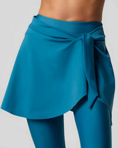 NudeBlend Tie Front Wrap Skirt in teal