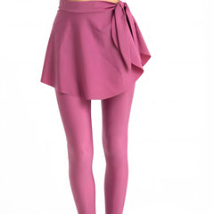 NudeBlend Tie Front Wrap Skirt in fuchsia