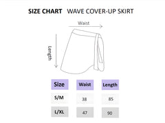 NudeBlend Tie Front Wrap Skirt size chart