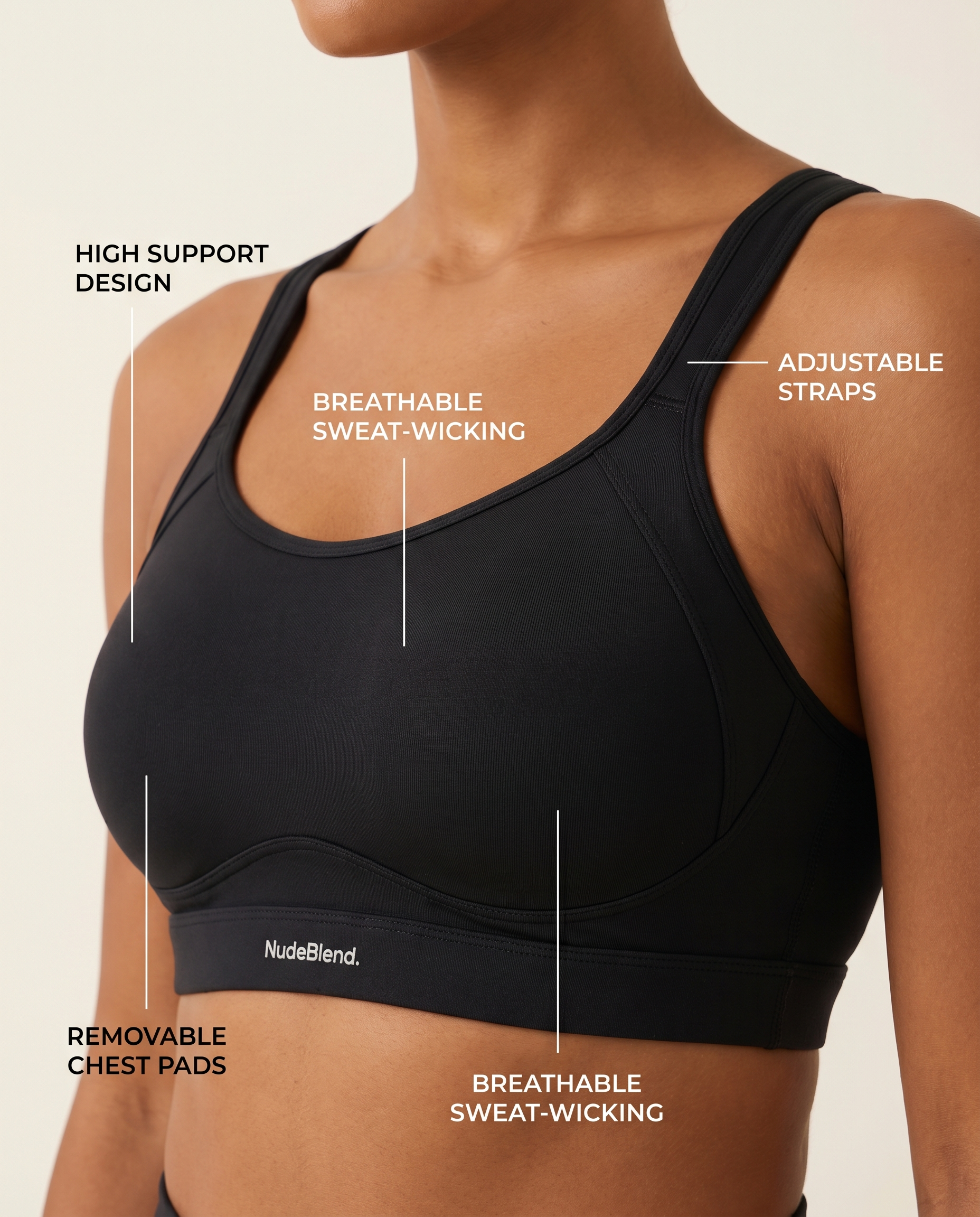 High Support Sports Bra - Infographic