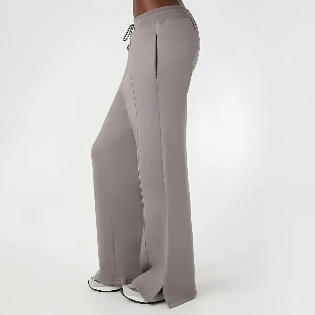NudeBlend Stacked Flare Sweatpants side view
