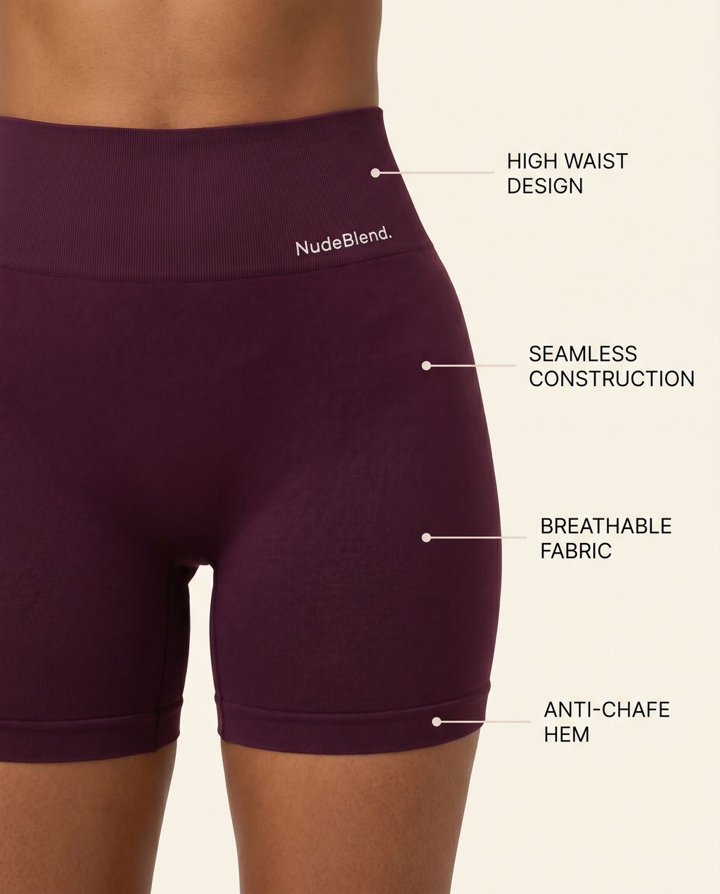 Seamless Yoga Shorts - Infographic