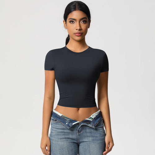 NudeBlend Stretchy Crop Tee - Black