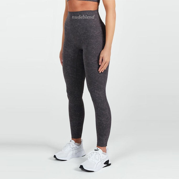 NudeBlend High Waist Yoga Leggings in Charcoal Marble - side
