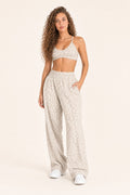 NudeBlend Leopard Wide Leg Set in Cream