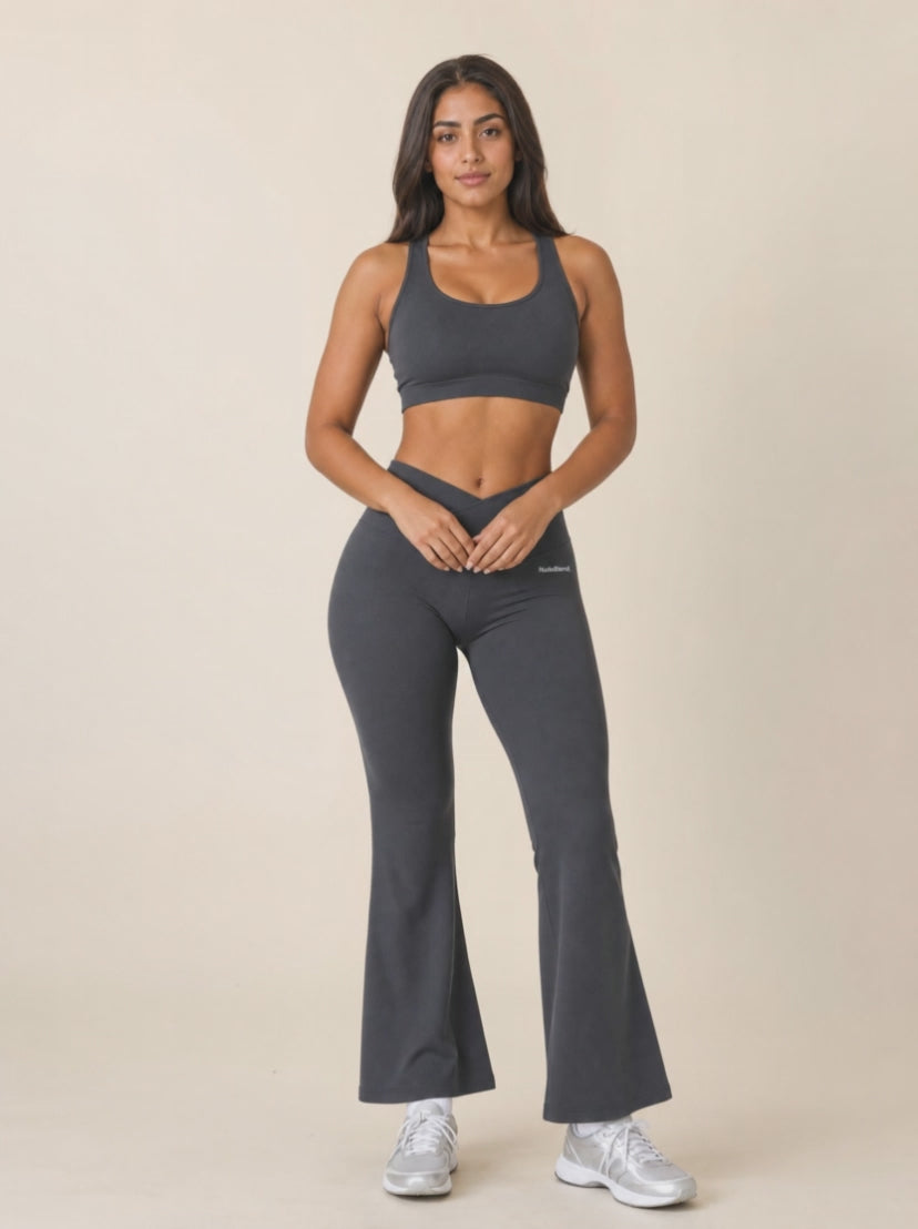 Cross Waist Flare Yoga Pants - Video